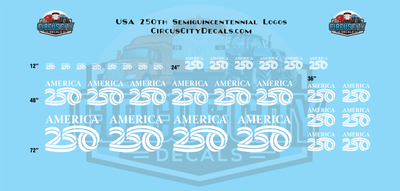 USA 250th Semiquincentennial Logos HO 1:87 Scale