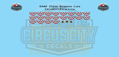 BNSF USA 250th Anniversary Business Cars 1:160 N Scale Decals