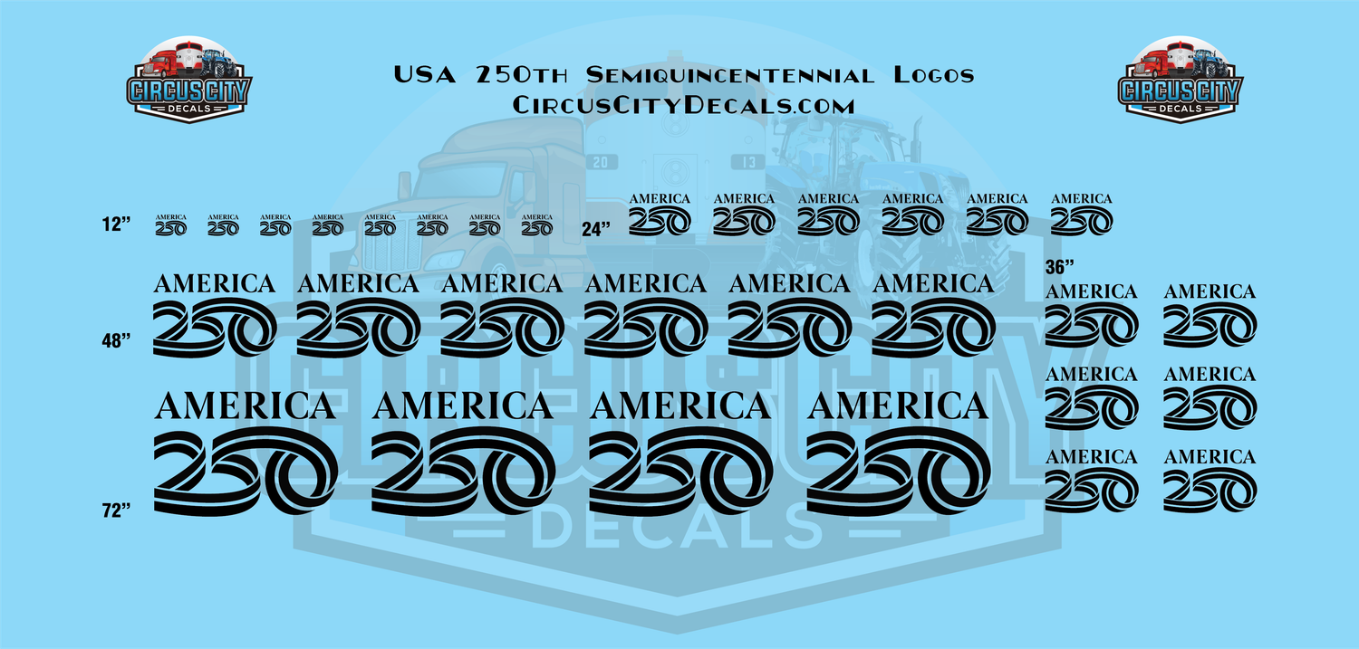 USA 250th Semiquincentennial Logos O 1:48 Scale