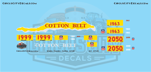 UP Union Pacific SP Cotton Belt GP60 1999 Patch Set N  1:160 Scale