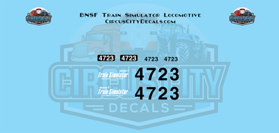 BNSF Train Simulator Dash 9 #4723 1:87 HO Scale Decals