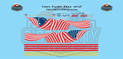 UP Union Pacific ES44 #4547 HO 1:87 Scale Decal Set