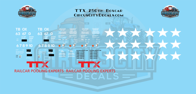 TTX 250th Boxcar O 1:48 Scale Decals