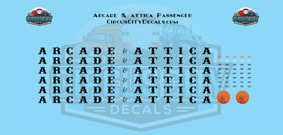 Arcade &amp; Attica Passenger Cars Boonton Coach/Combine HO 1:87 Scale Decal Set