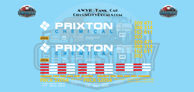 AWVR Unstoppable Movie Prixton Chemical Tank Car O 1:48 Scale Decal Set