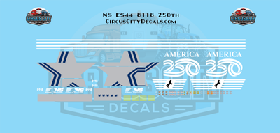 NS Norfolk Southern 8118 250th ES44 HO 1:87 Scale Decal Set