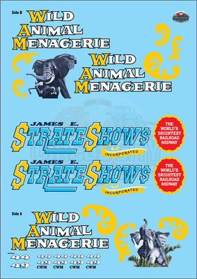 James E. Strates Shows Stock Car Decal Set HO 1:87 Scale
