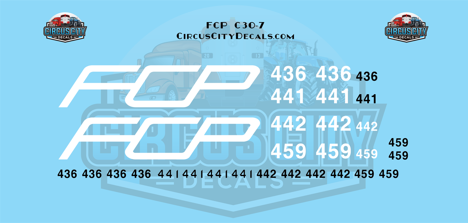 FCP C30-7 Ferrocarril Del Pacifico O 1:48 Scale Decal Set