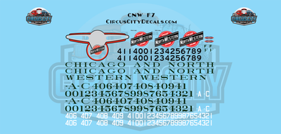 Chicago &amp; Northwestern CNW F7A G 1:29 Scale Decal Set