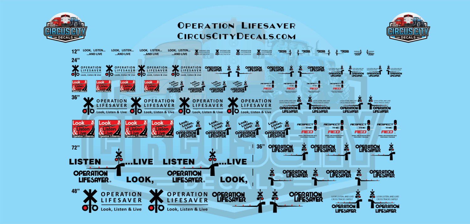 Operation Lifesaver Logos Black S 1:64 Scale Decal Set