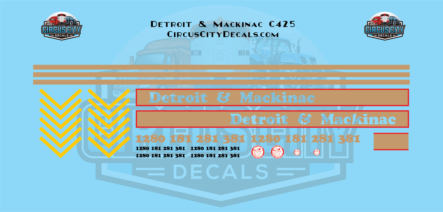 Detroit &amp; Mackinac C425 HO scale Decal Set