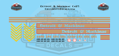 Detroit &amp; Mackinac C425 HO scale Decal Set