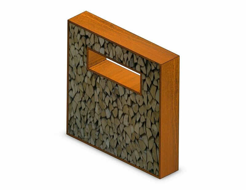 Kaminholzregal aus Cortenstahl 1800x1800 mm Kaminholzregal aus Cortenstahl 1800x1800 mm