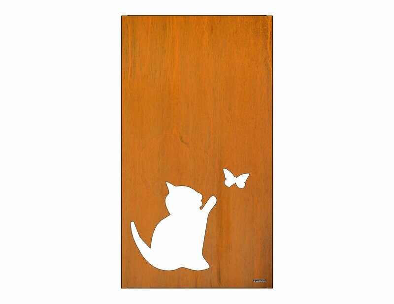 Sichtschutzwand Motiv KATZE+SCHMETTERLING 1000x1800 mm Sichtschutzwand Motiv KATZE+SCHMETTERLING 1000x1800 mm