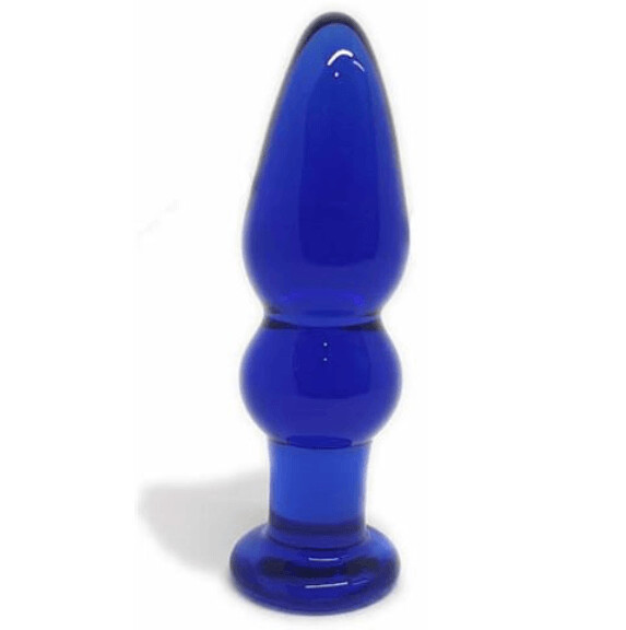 Consolador anal vidrio templado azul
