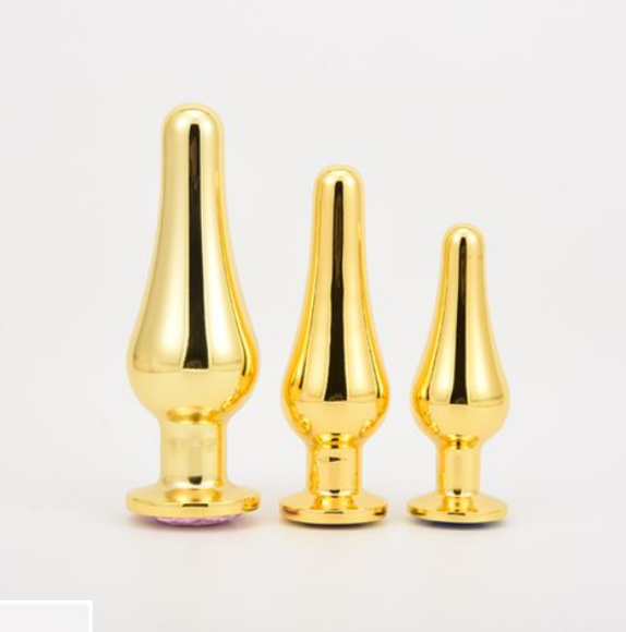 Plug anal metal dorado con joya S