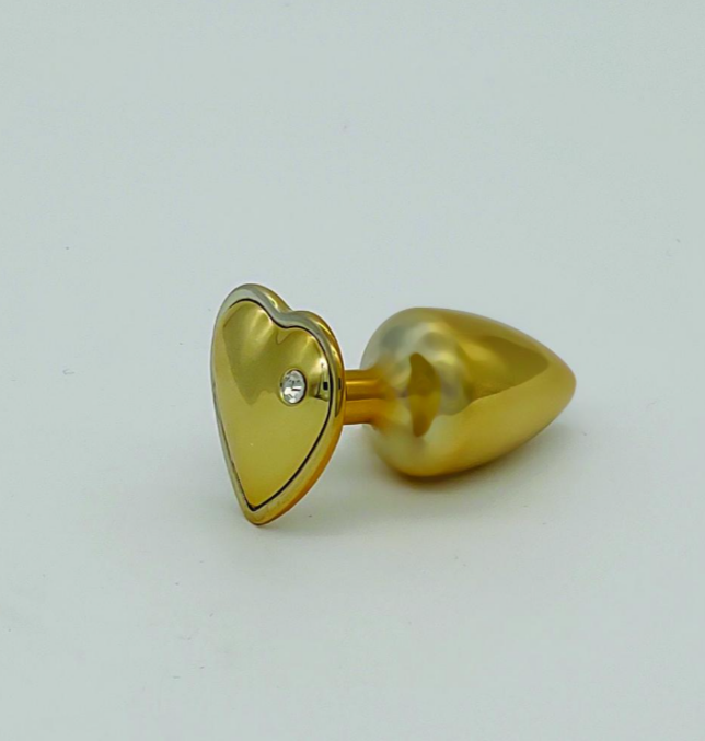 Plug anal metal dorado M con joya dorada HARD