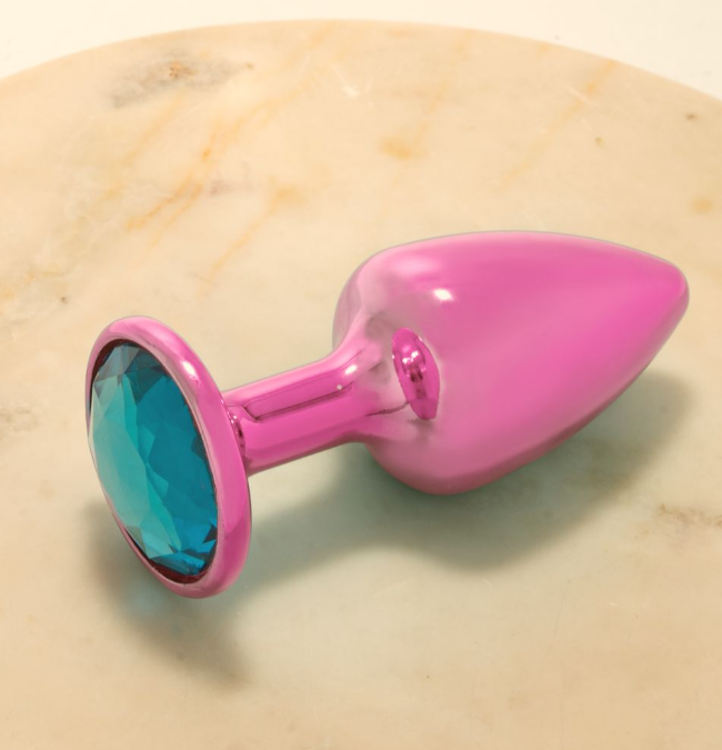 Plug anal metal Small rosa con joya HARD