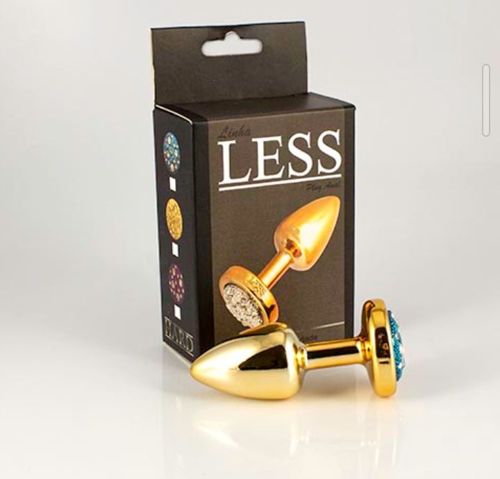 Plug LESS dorado con piedra azul S