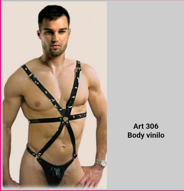 Body de vinilo con correas