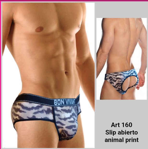 Slip abierto animal print
