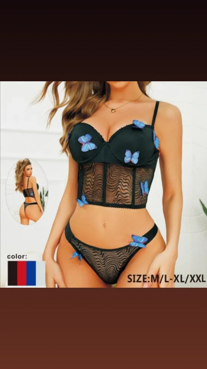 Conjunto sexy con maripositas