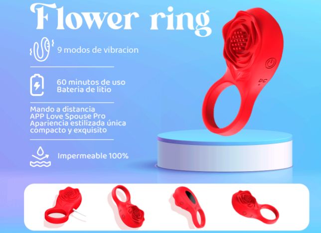 Anillo vibrador silicona con app