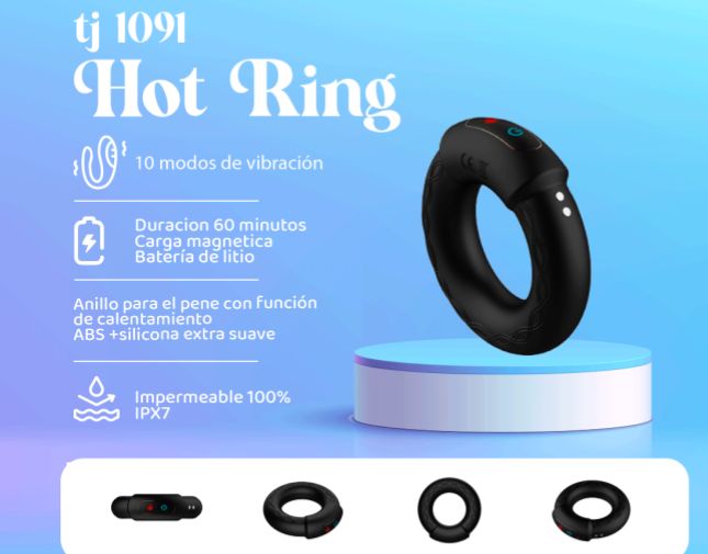 Anillo vibrador multifunción con calor