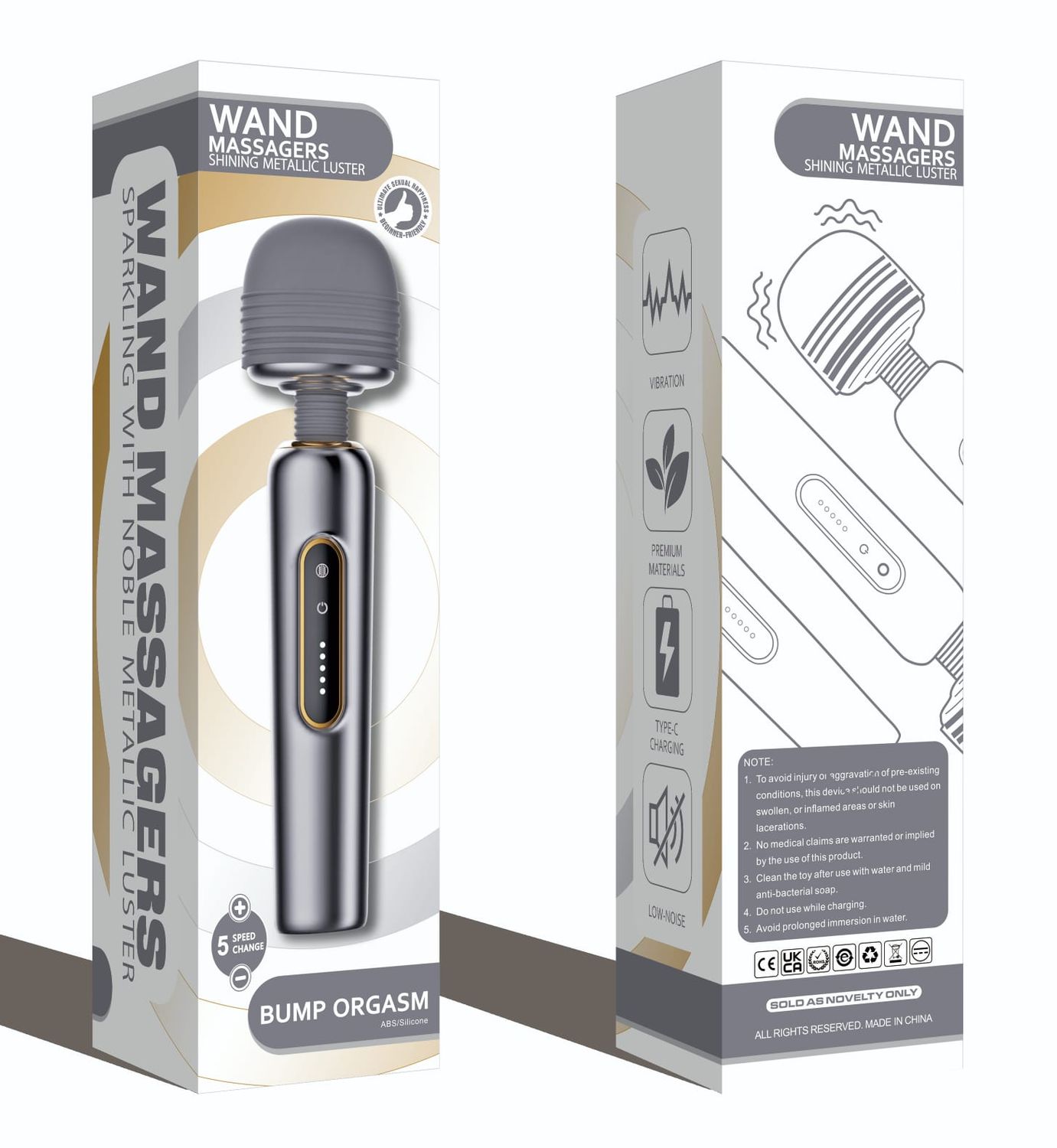 Vibrador masajeador aluminio