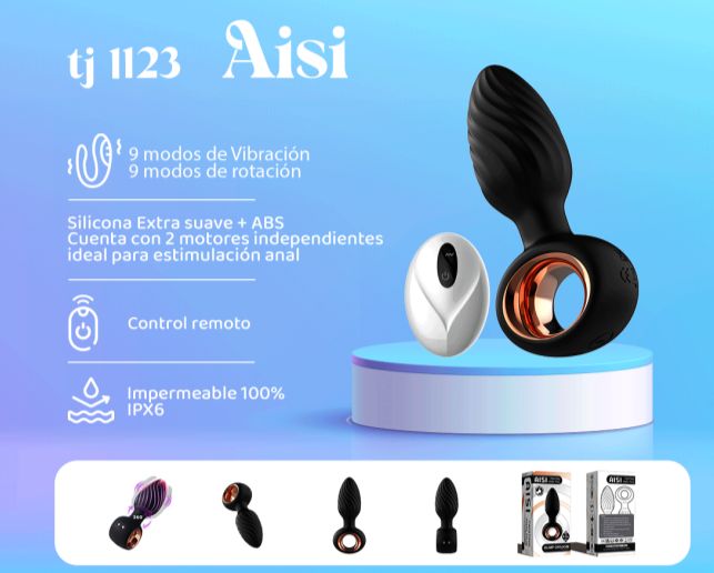 Vibrador rotador anal recargable