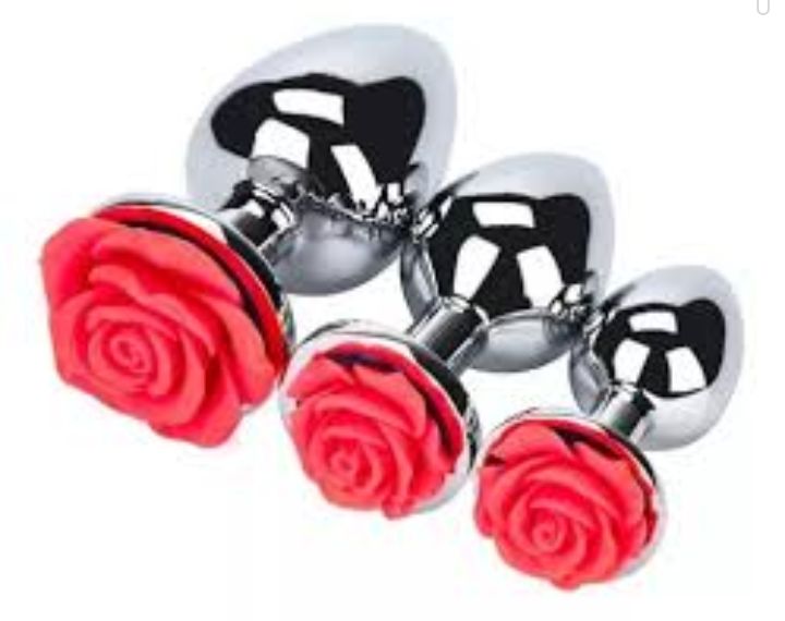 Plug anal acero quirúrgico con rosa M
