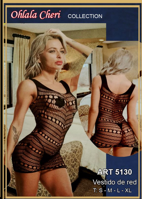 Vestido de red con tanga