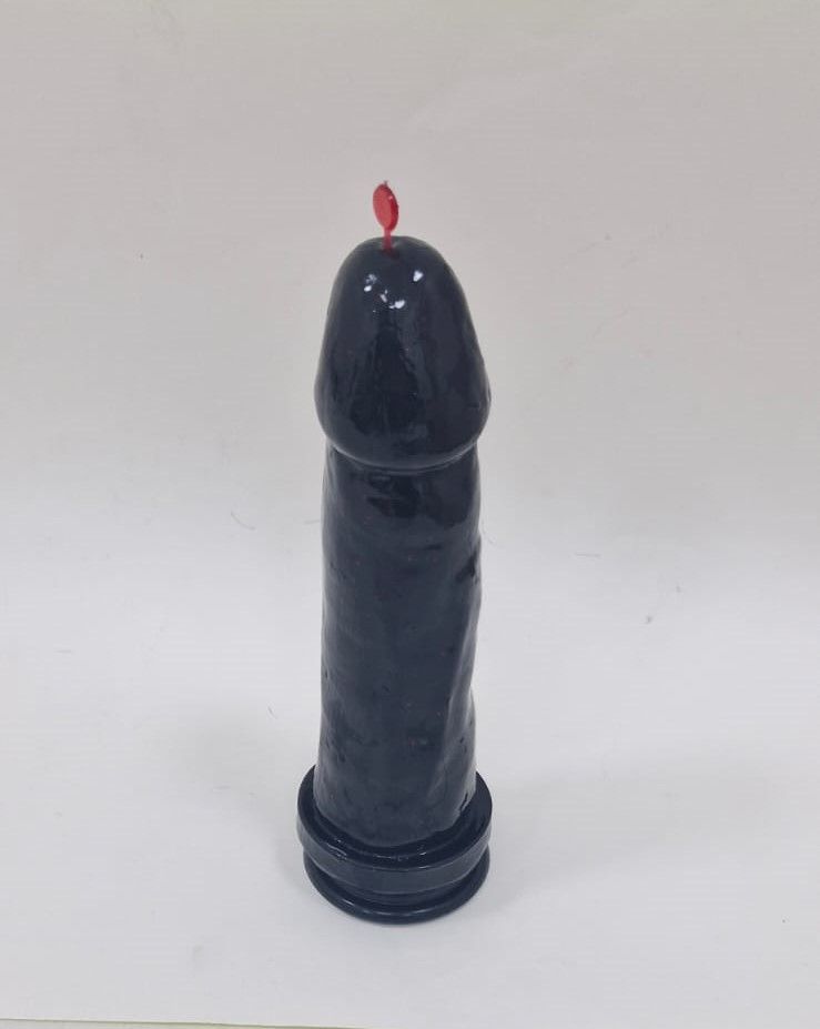 Dildo eyaculador súper súper negro con ventosa