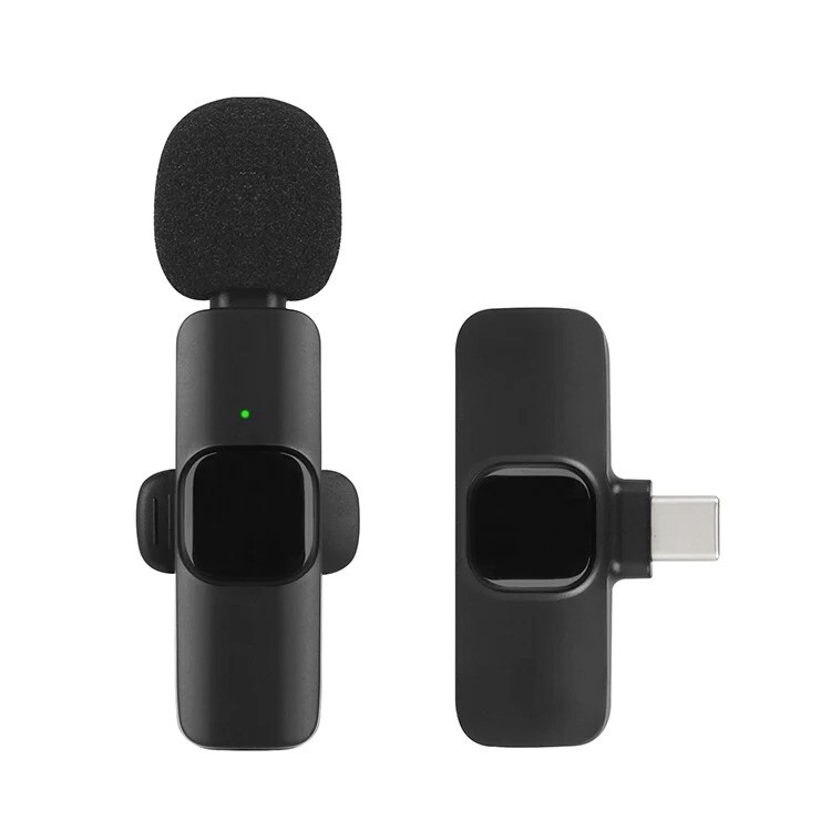 Micrófono de solapa inalámbrico tipo C 2,4 GHz 20m Podcast