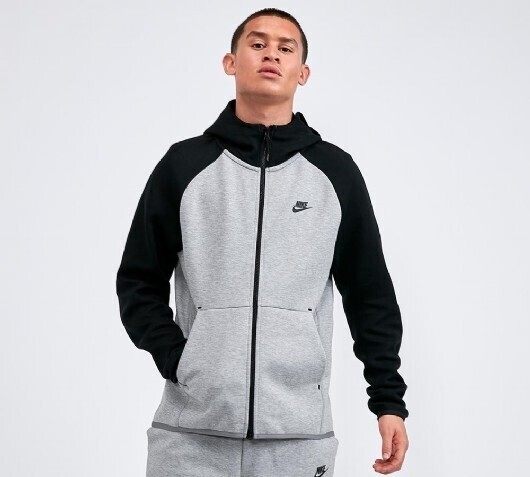 Hoodie nike tech fleece classica grigia nera