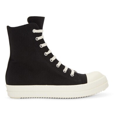 Rick Owens Sneakers Alte Di Colore Nero TELA