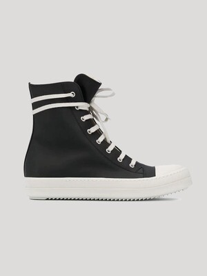 Rick Owens Sneakers Alte Di Colore Nero Pelle