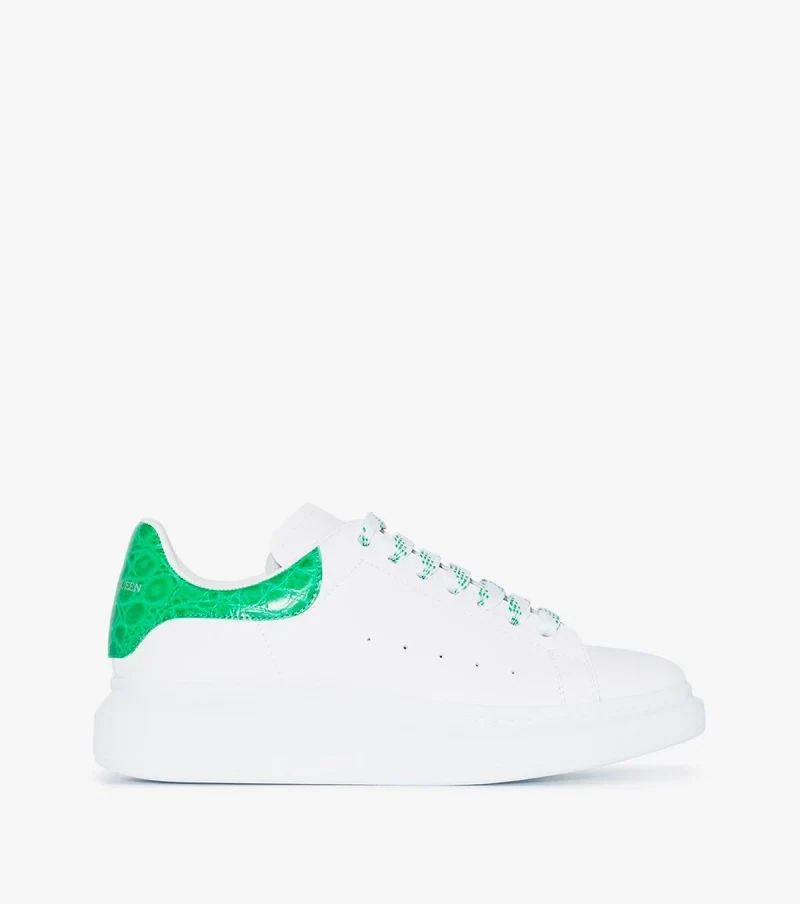 AMQ Oversized Low-Top White &amp; Emerald Green