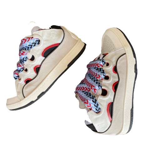 Curb Sneaker Grigio Chiaro &amp; Blu &amp; Nero &amp; Rosso