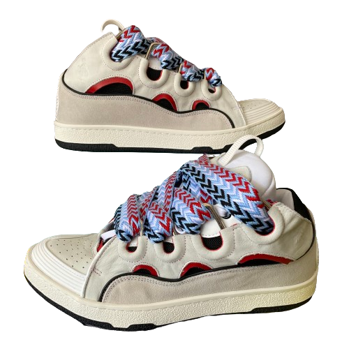 Curb Sneaker Grigio Chiaro &amp; Blu &amp; Nero &amp; Rosso