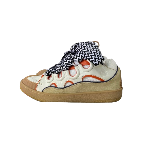 Curb Sneaker Beige &amp; Bianco &amp; Arancione