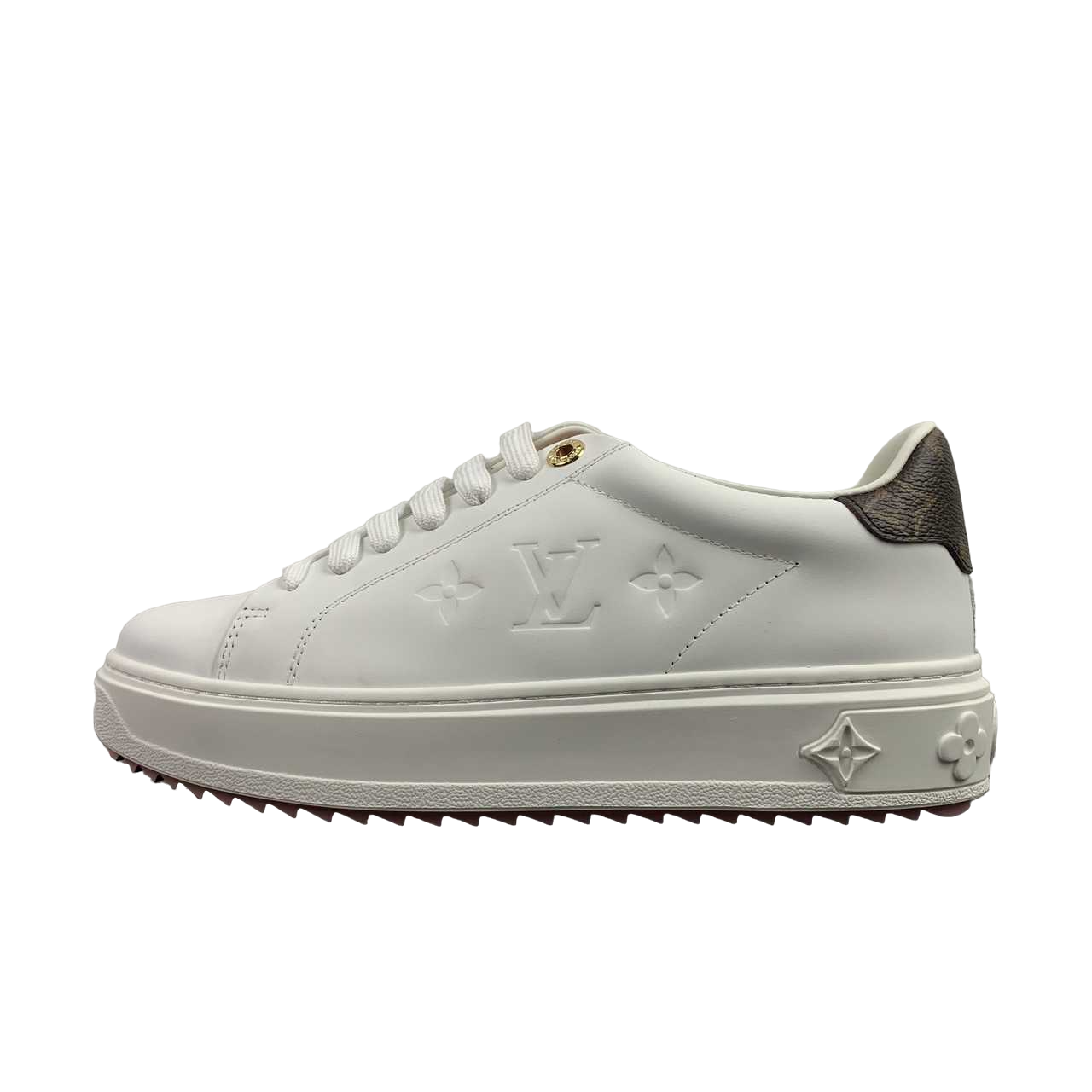 Sneakers LV In Pelle Bianco &amp; Marrone Scuro
