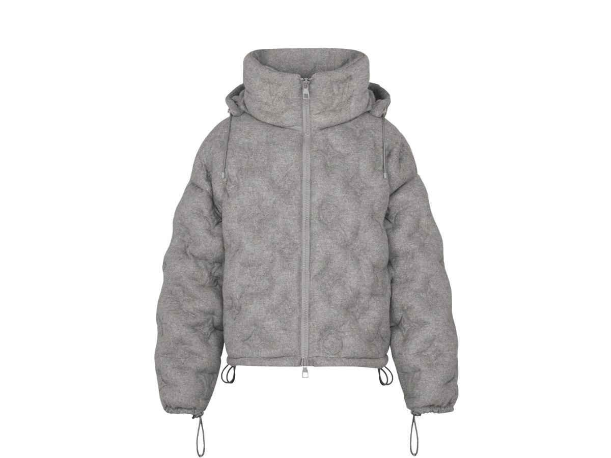 LV Jacket gray Cashmere Monogram Puffer