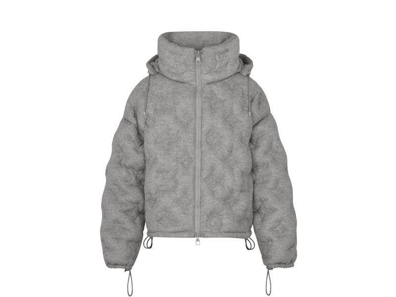 LV Jacket gray Cashmere Monogram Puffer