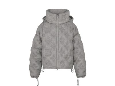Giacca LV Grigio Cashmere Monogram Puffer