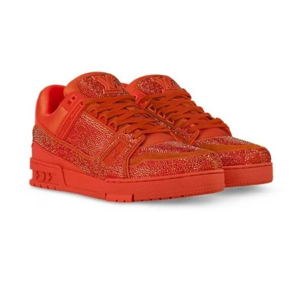 Trainer Rosso Rhinestone Embellished
