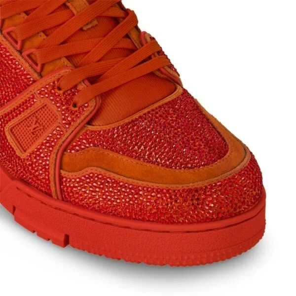 Trainer Rosso Rhinestone Embellished