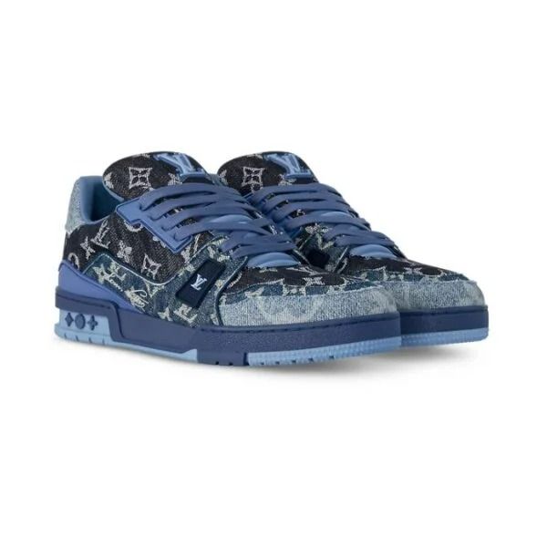 Trainer Monogram Denim Blu