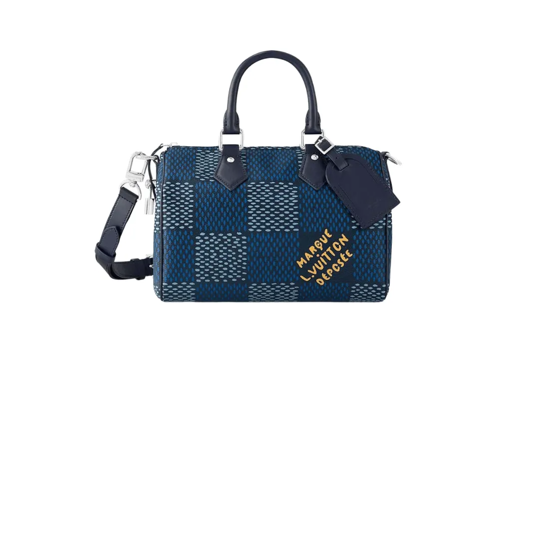 LV BORSA BANDOULIÈRE DAMIER HERITAGE BLU
