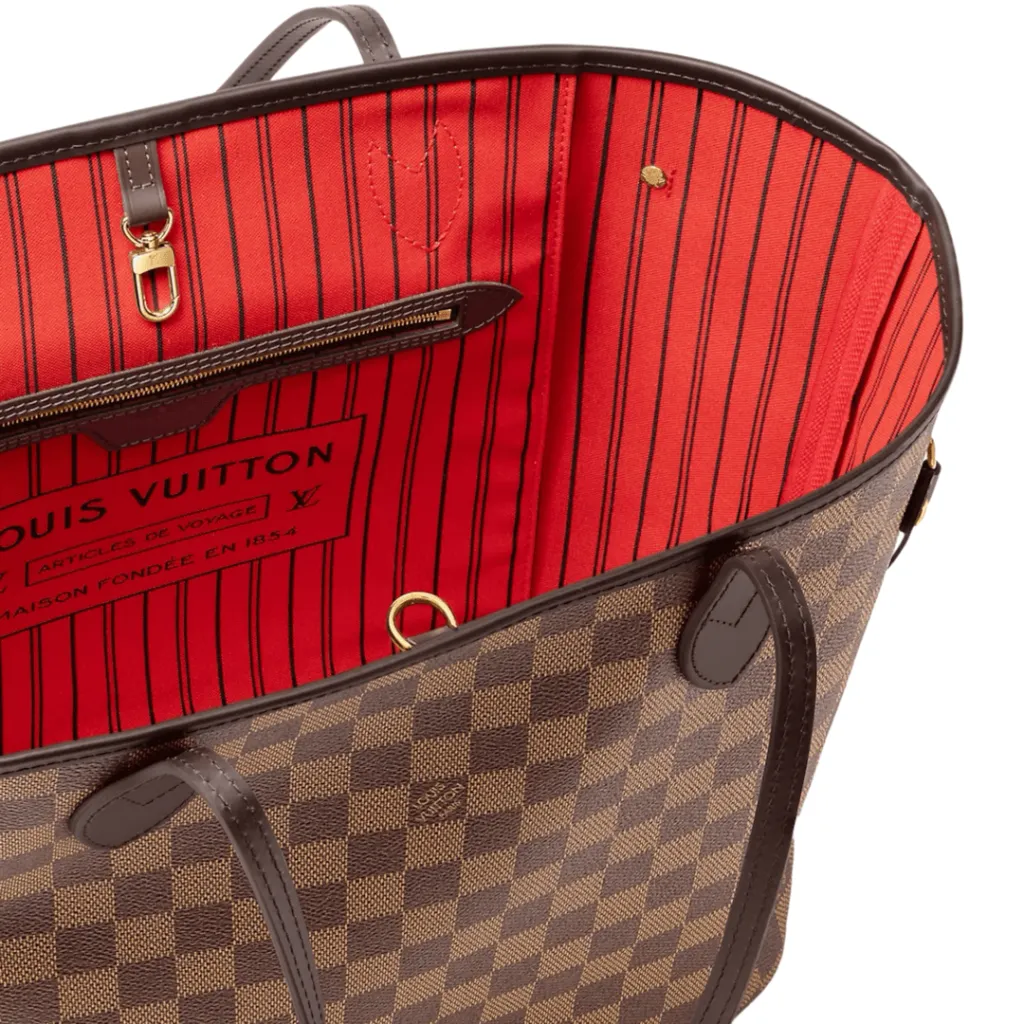 LV BORSA NEVERFULL MM TELA DAMIER ÉBÈNE ROSSO CILIEGIA